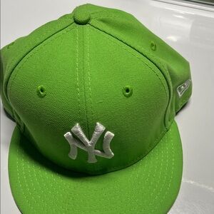 New Era Bright Green Cap with White Emblem
